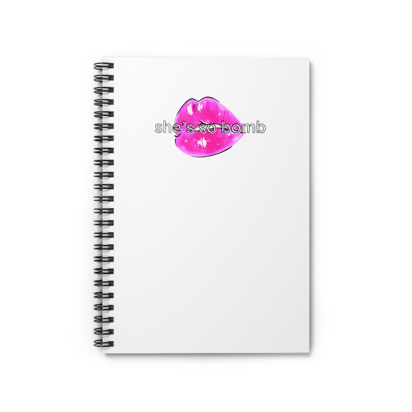MAGENTA BOMB LIPS Spiral Notebook - Ruled Line