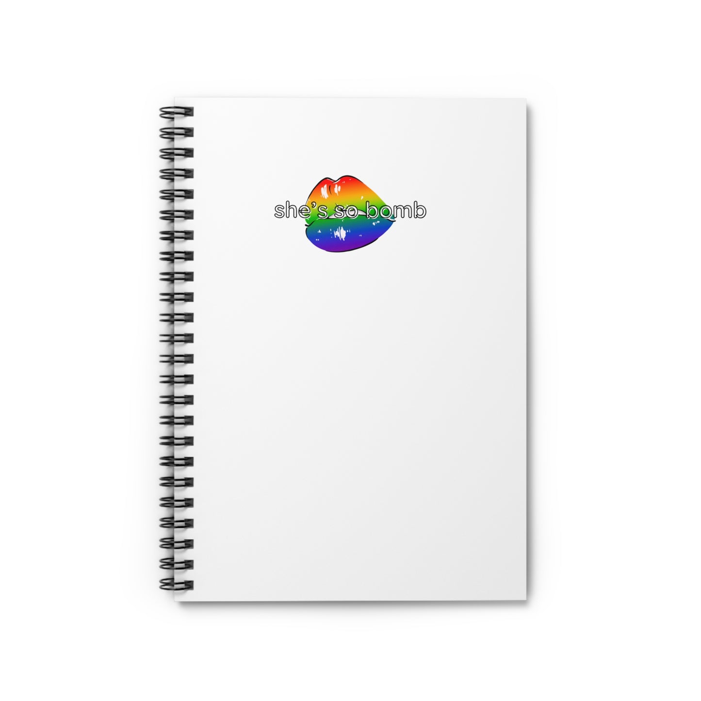 RAINBOW BOMB LIPS Spiral Notebook - Ruled Line