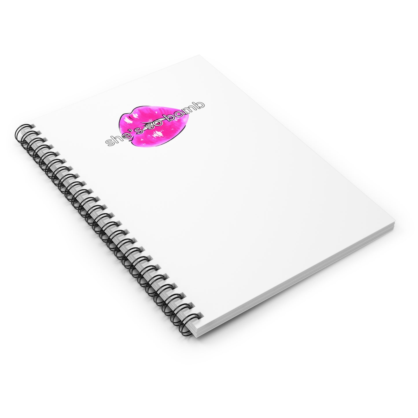 MAGENTA BOMB LIPS Spiral Notebook - Ruled Line