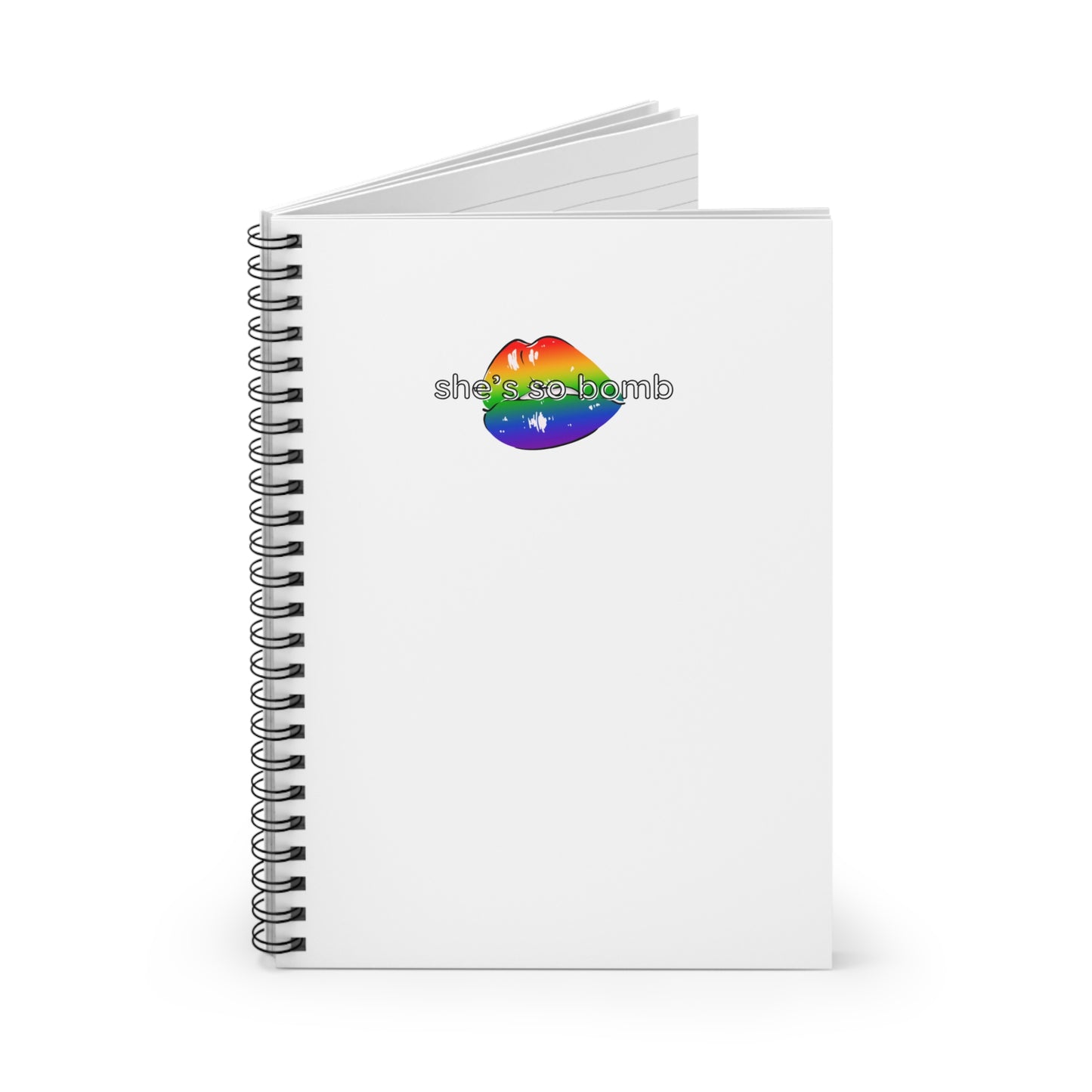 RAINBOW BOMB LIPS Spiral Notebook - Ruled Line